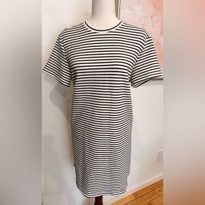 Classic Black and White Striped T-Shirt Dress